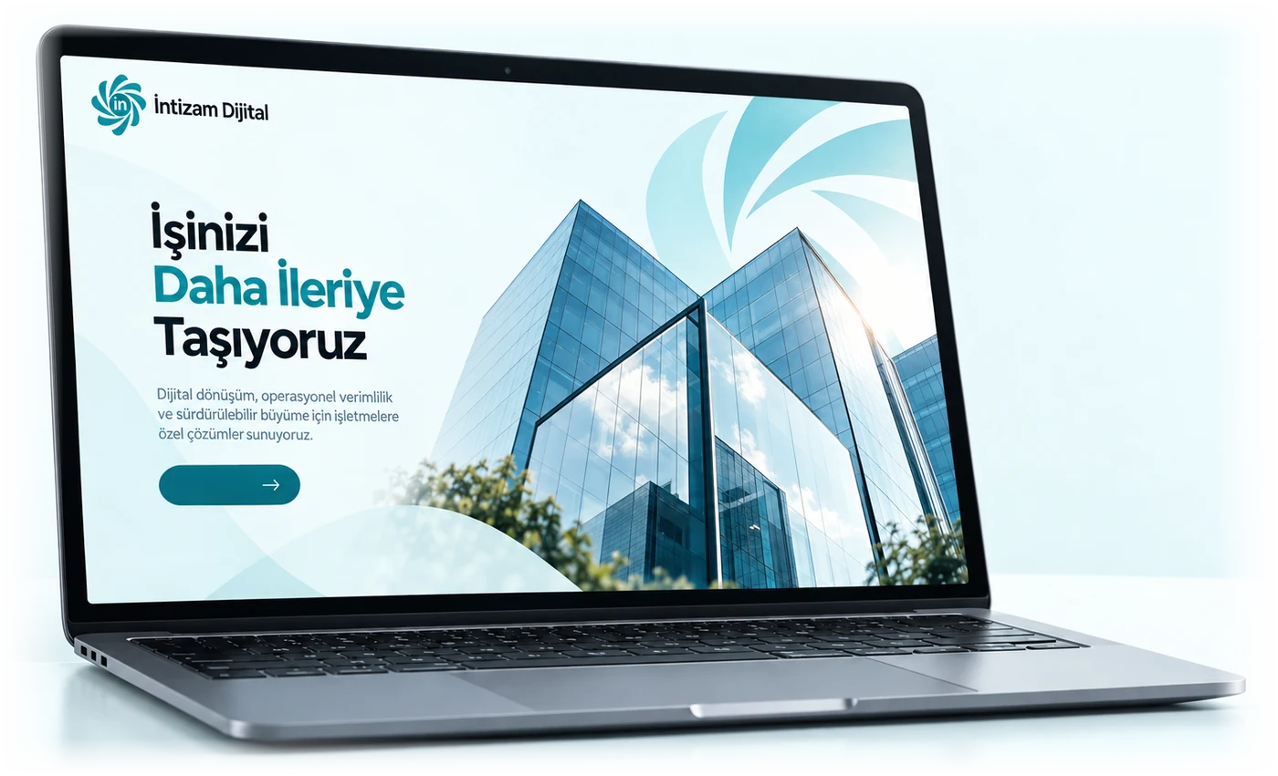 Danışmanlık firması kurumsal sitesinin laptoptaki örnek görünümü